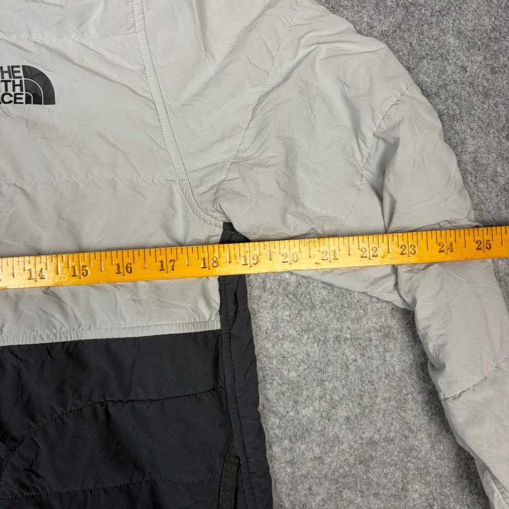 The North Face Mens Grey Black Colorblock Puffer Jacket Hooded Small